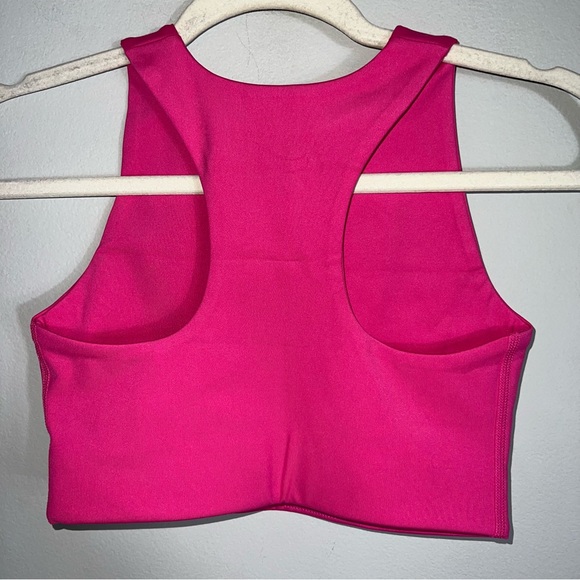 Girlfriend Collective Dylan Racerback Sports Bra-Crop Top-Pink-XS - Picture 3 of 4